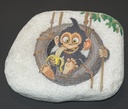 Galet Peint Recto Verso - Singe - Yoga