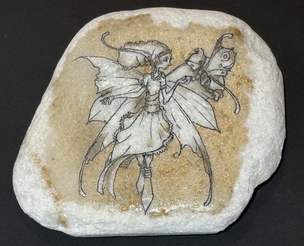 Galet Peint Recto Verso - Fée - Halloween